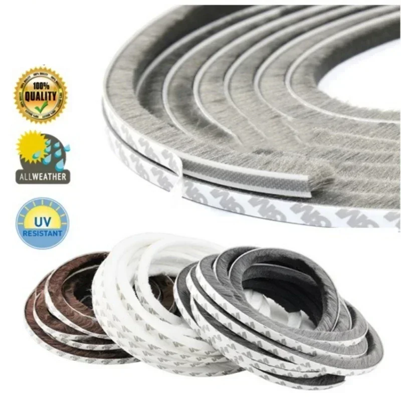 Brush Strip Self Adhesive Door Window Sealing Strip Windproof Dust Sound Insulation Tape Weatherstrip Draught Excluder 10m door seal strip,sealing strip tape,window seal strip,sealing tape,sealing strip,rubber seal strip,rubber door weatherstripping,door weatherstripping,door draft stopper,silicone seal strip