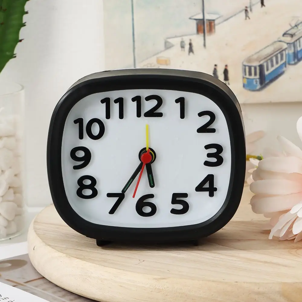 High Quality Quartz Quiet No Tick Alarm Clock Home Decor Bedside Clocks