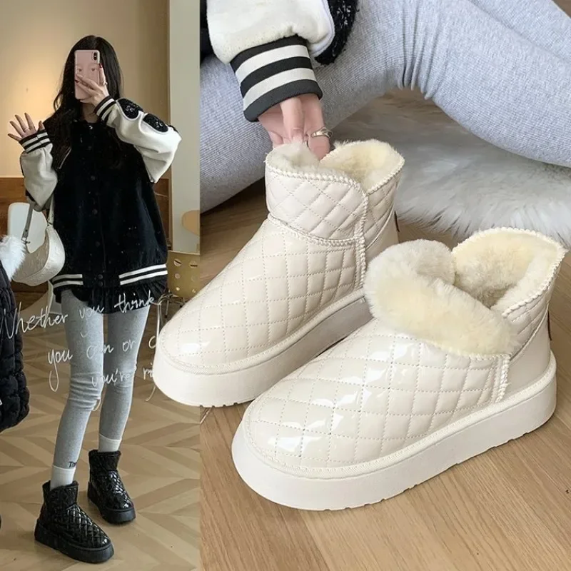 2023Women Snow Boots Winter Warm Plush Boots Women Waterproof Slip-on Women Shoes Flat Casual Winter Shoes Ankle Boots for Women