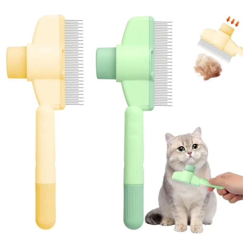 Image result for Pet Hair Removal Comb Flea Comb,New One-Click Self-Cleaning Pet Removal ...