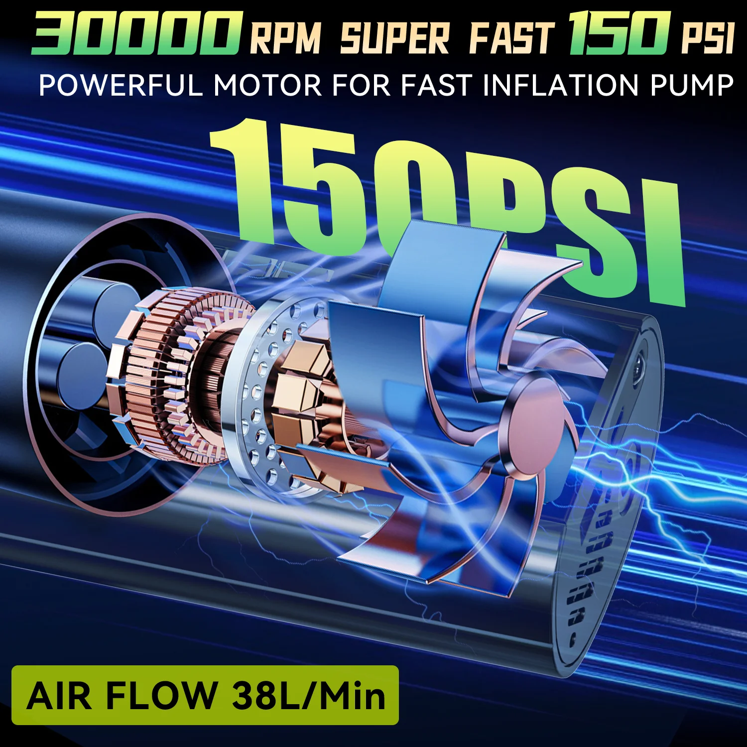 Portable Tire Inflator Pump Cordless Car Air Compressor Smart Inflation with Power Bank 8000mAh 150PSI Air Pump air pump,electric tire inflator,air compressor pump,air compressor,tire inflator,inflatable pump