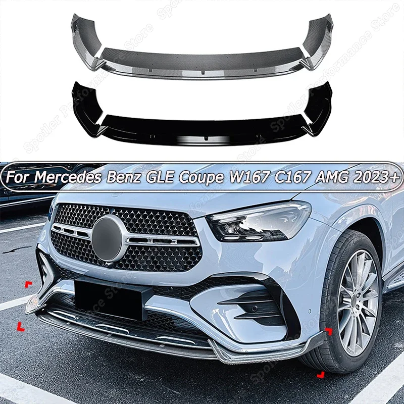 Separador De Parachoques Delantero Negro Brillante, Difusor De Labios, Protector De Alerón, Kit De Carrocería, Tuning Para Mercedes Benz Gle Coupe W16