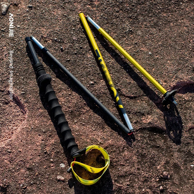 AONIJIE 탄소 섬유 등산 스틱, 캠핑 하이킹 트레킹 폴, 초경량 접이식 워킹 스틱, 트레일 러닝 폴 
