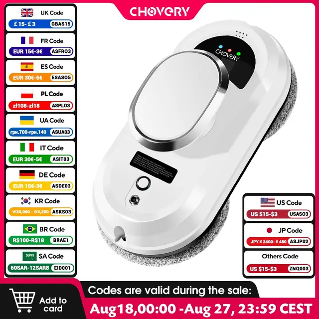 CHOVERY Robot Window Cleaner Window Cleaning Robot Smart Home  Robot Vacuum CleanerRemote Control Glass Cleaning Robots