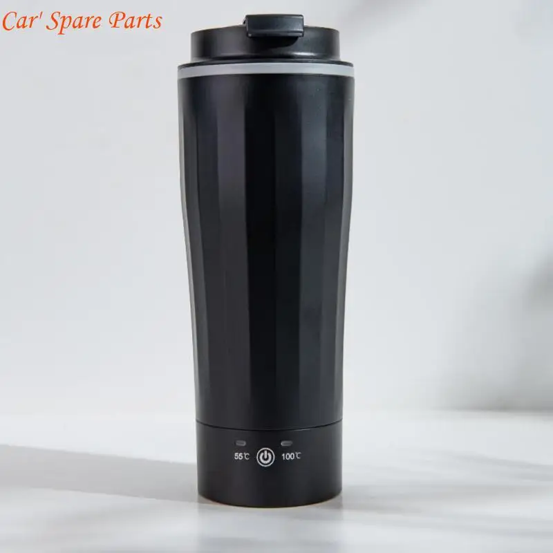 Y4UA 스테인레스 자동차 온수 온수기 병 500ml 용량 12V/24V 차량 커피 컵 디지털 디스플레이 및 안전 컷오프