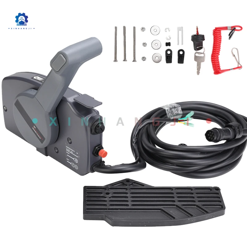 New model 703-48203-15 Outboard engine remote control box with 7Pin Wire Harness push for Yamaha remote control Outboard Motor