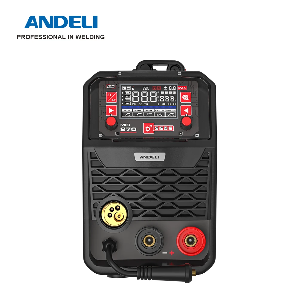 ANDELI 220V Semi-Automatic Welding Machine 200A 4 in 1 Inverter Welder Gas/Gasless Aluminum Welding MIG TIG MMA Synergy Tool