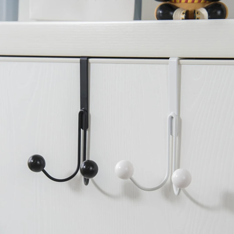 Double Hanger Hooks Over The Door Free Punching For Hanging Hats Bags Holder Tie Scarf Key Hook Clothes Coats Rack Towel Shelf door hook