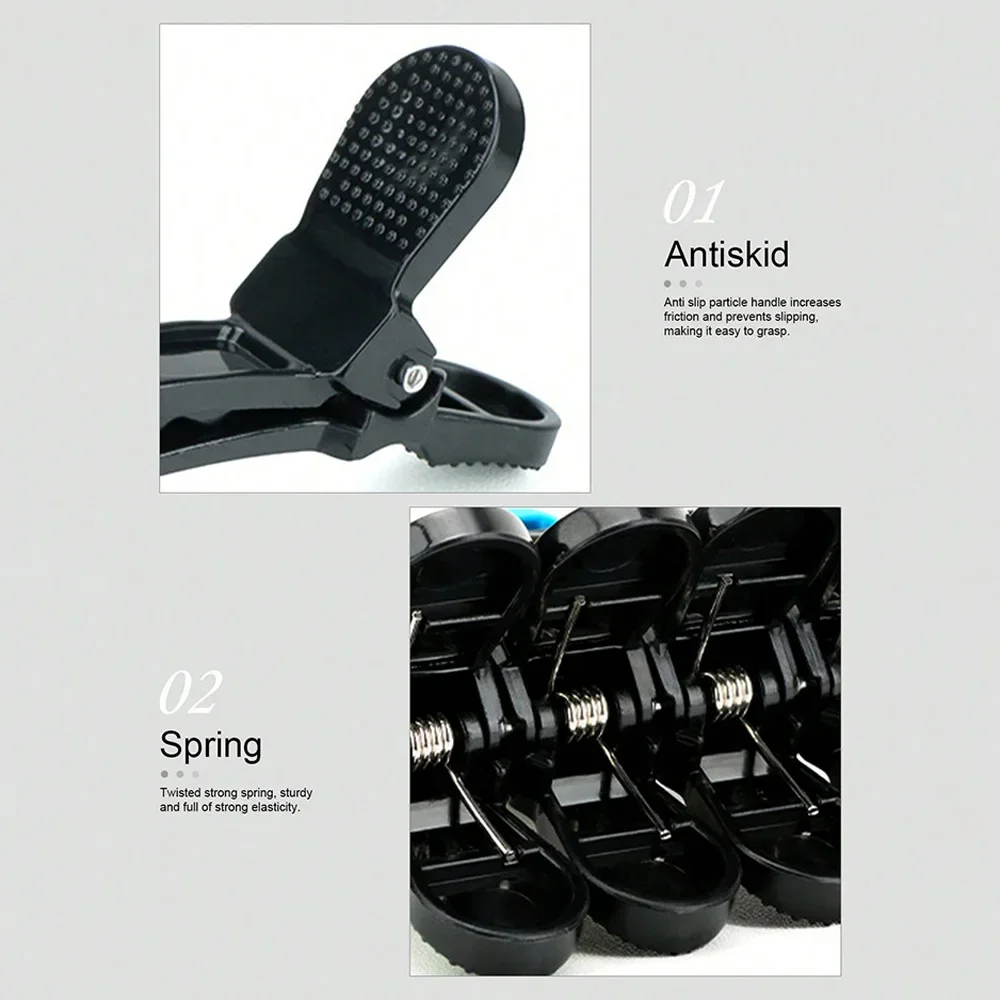 Alligator Clips Sectioning Barrettes Hairdresser 6Pcs Barber Hair Styling Non Slip Styling Tools Pro Salon DIY Accessories