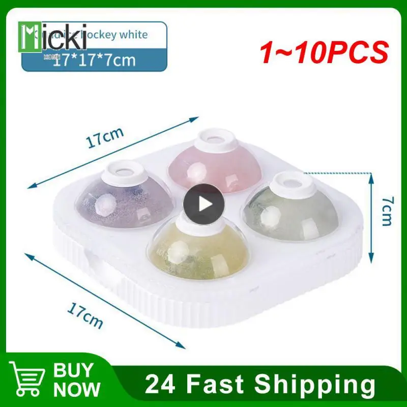 

1~10PCS Grid Ice Ball Big Maker Molds Whiskey Spherical Moulds Food Grade Silicone Tray Creative Homemade Artifac Kitchen