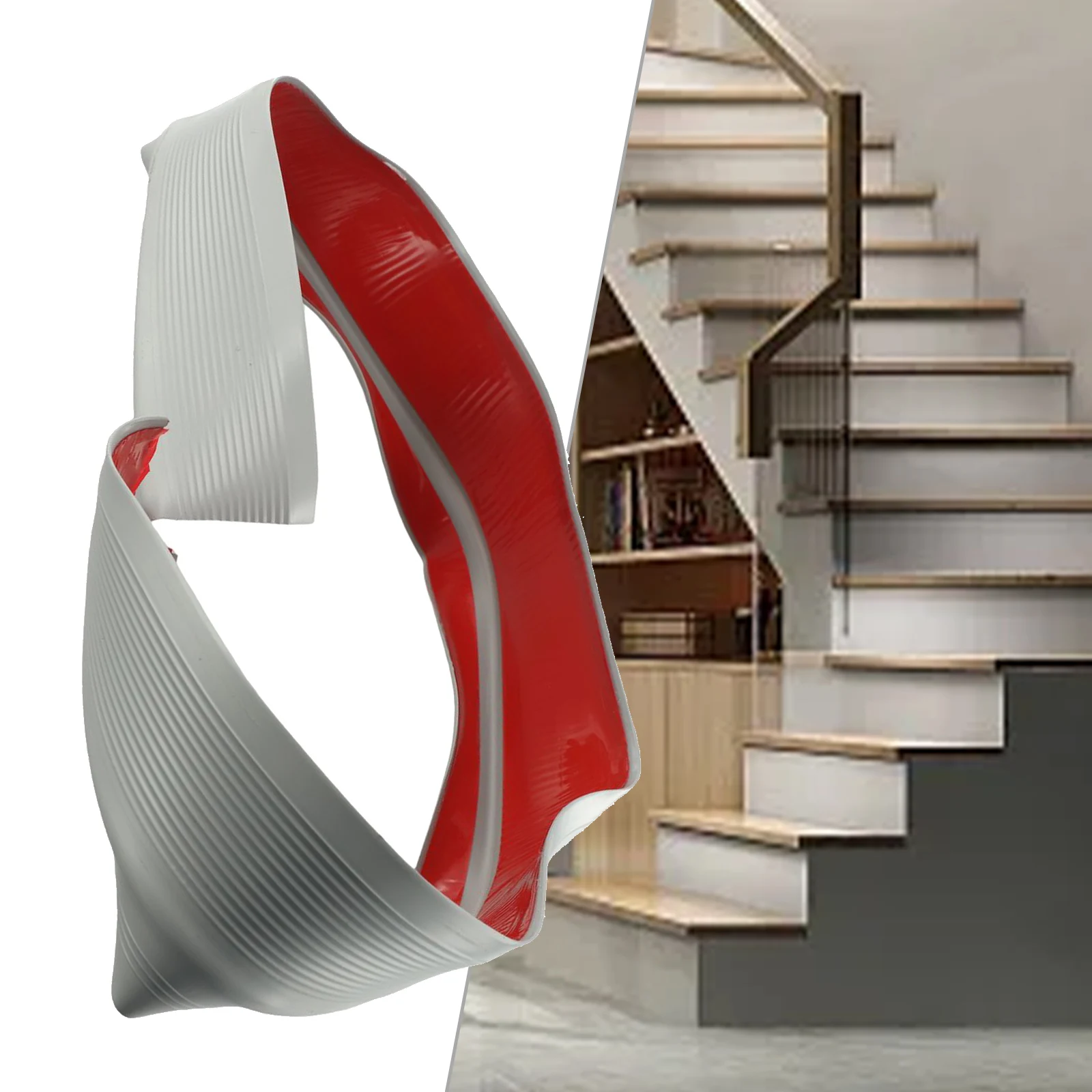 1pcs Stair Corner Pad Step Edge Right Angle Anti-Collision Strip Highly Adhesive Rubber Stair Nosing Stairs Edging