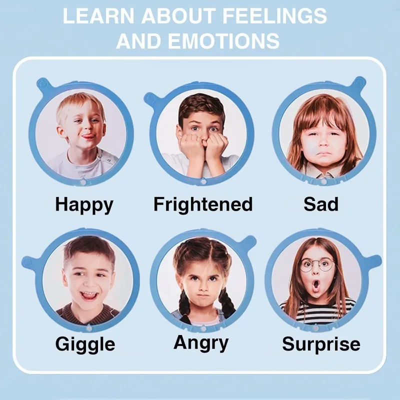 Kids Emotional Imitation Expression Mirror Early Education Puzzle Development Card 6 Emotional Simulation Learning Toy for Kids 3