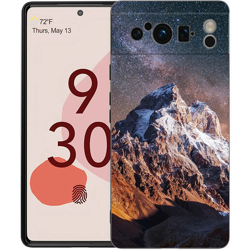 Everest Mountain Soft Shockproof TPU Phone Case - Stylish Black Cover