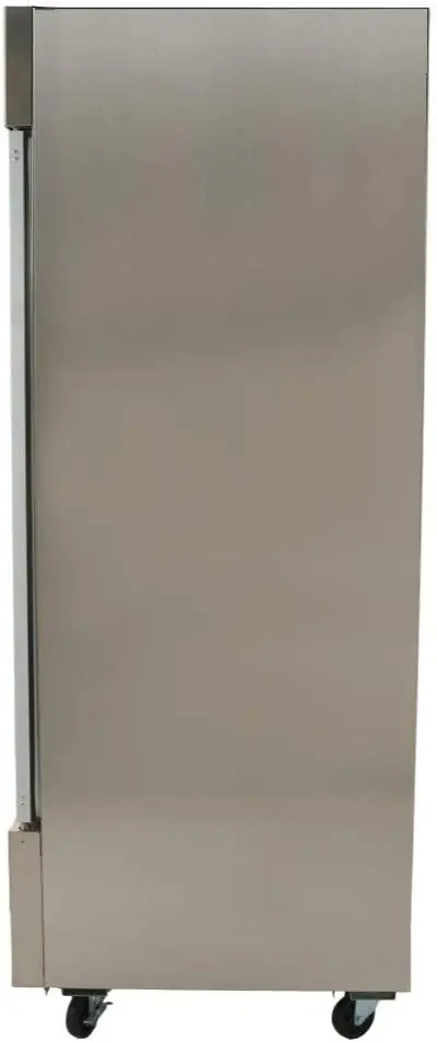 Single Door Commercial Reach in Stainless Steel Freezer White Interior 23 Cubic Ft 29 Wide Inch Heavy-duty Casters Included 4