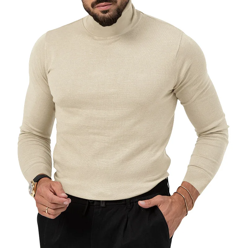 Men's Pullover Sweater Autumn Winter Casual Thin Long Sleeve Tops High Quality Male Clothes Sweater Solid Color