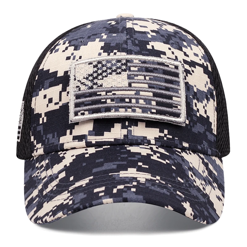 Men American Flag Camouflage Baseball Cap Male Tactical Mountaineering Golf Hat Men Outdoor Breathable Snapback Hats For Women