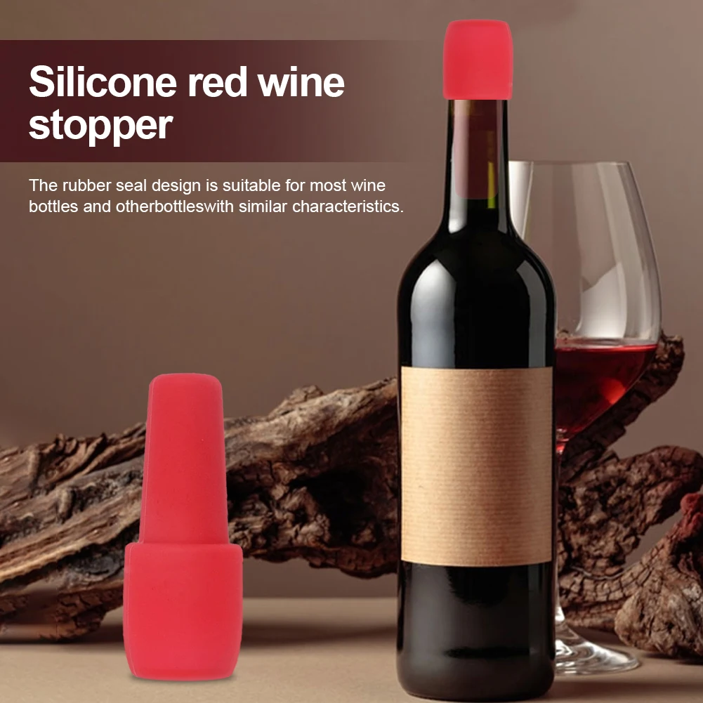 8Pcs Silicone Wine Stoppers Reusable Sparkling Wine Bottle Stoppers Wine Champagne Stoppers Bar Bartender Accessories