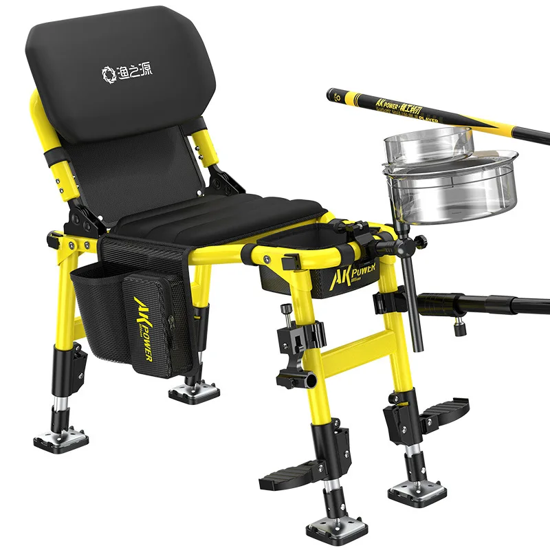 YUZHIYUAN New AK Knight Fishing Chair Outdoor Multi-function Portable Foldable Chair Wild Fishing Tackle Small