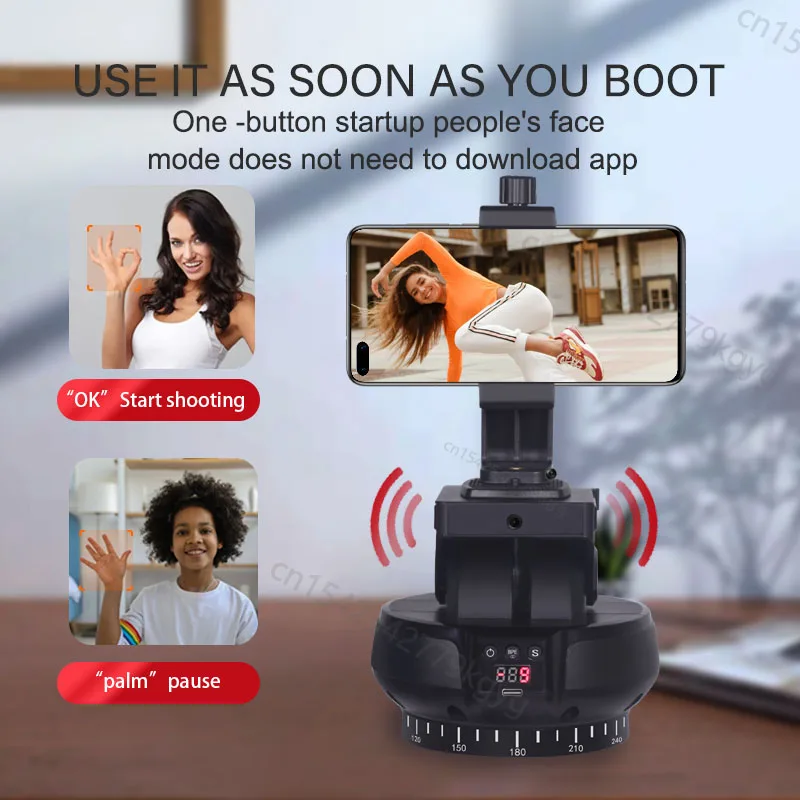 ZIFON YT-1200 Face AI intelligent Following Head Rotation Panoramic Remote Control Pan Tilt Motorized Tripod head Electric head tripod ball head