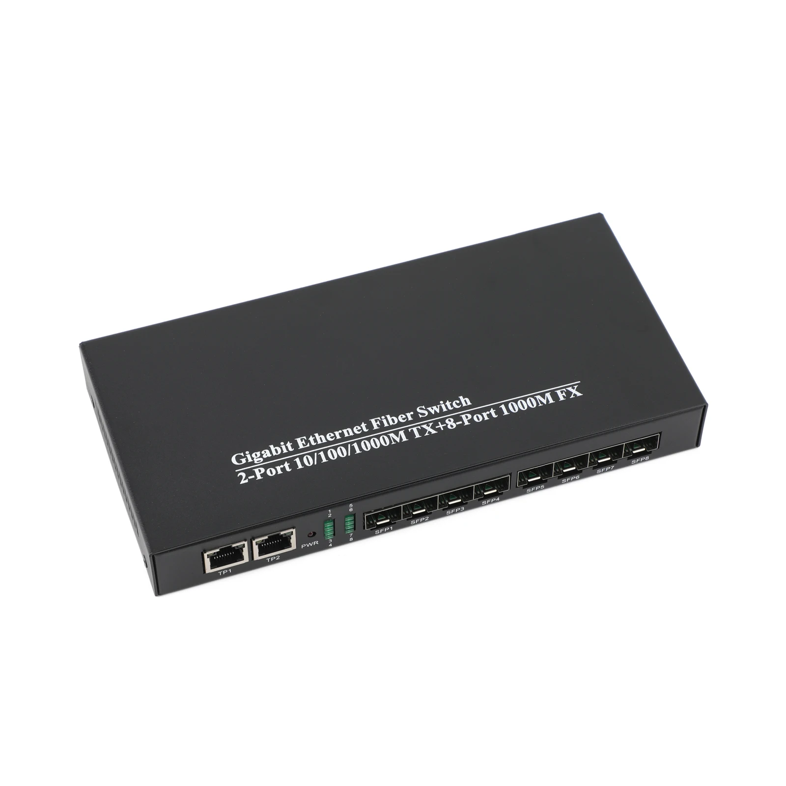 8 SFP to 2 RJ45 Transceiver 1PCS Gigabit SFP Media Converter 10/100/1000M Fiber Optic Switch With 3KM/20KM SC Module