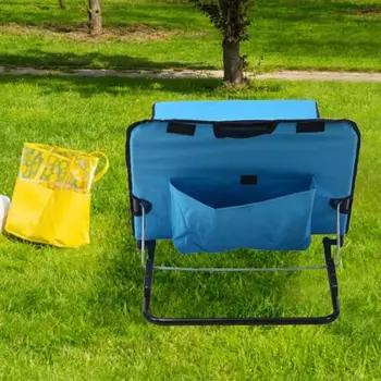Sdraio da Spiaggia Pieghevole con Poggiatesta e Maniglia, Sedia Reclinabile da Campeggio, Sdraio Pieghevole per Relax in Giardino