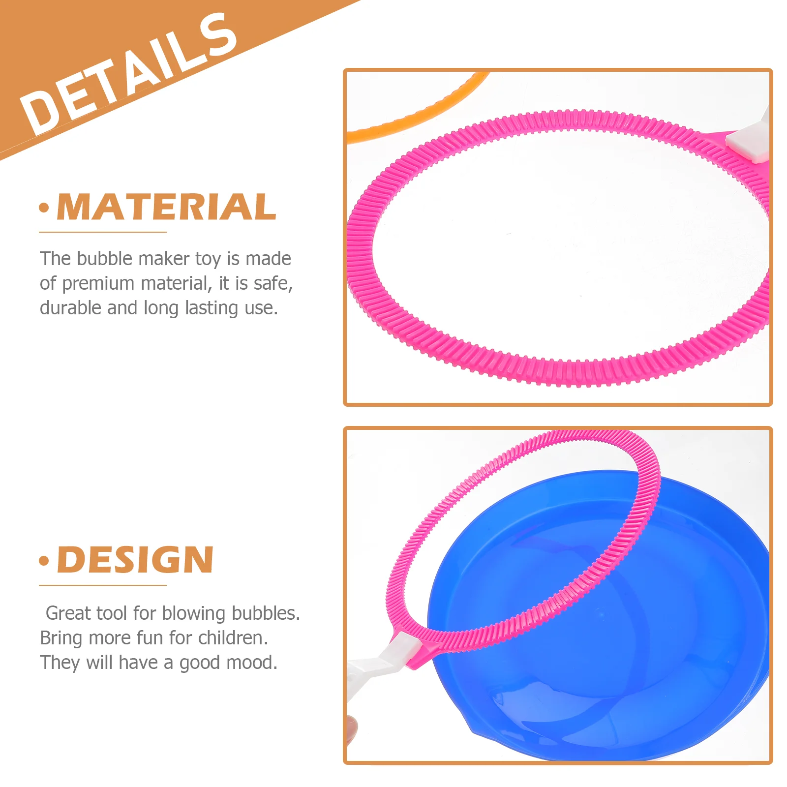 Ibasenice Boys Girls Circle Summer Maker Blower Toy Tool Tray Ring Tools Wand Show Bubbles Play Giant Wands Games 5
