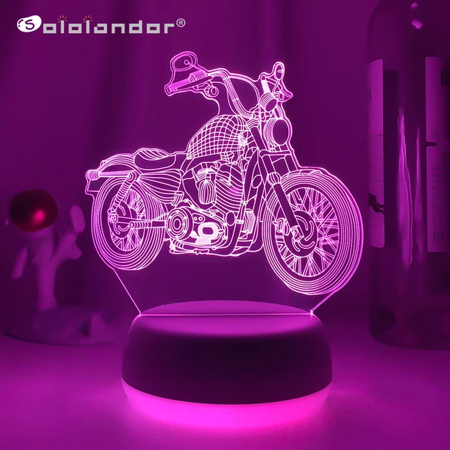 Nouvelle lampe de nuit Led Cool pour moto pour enfants, décor de chambre à  coucher, cadeau d'anniversaire Unique pour enfants, bureau de salle  d'étude, lampe 3d moto - AliExpress