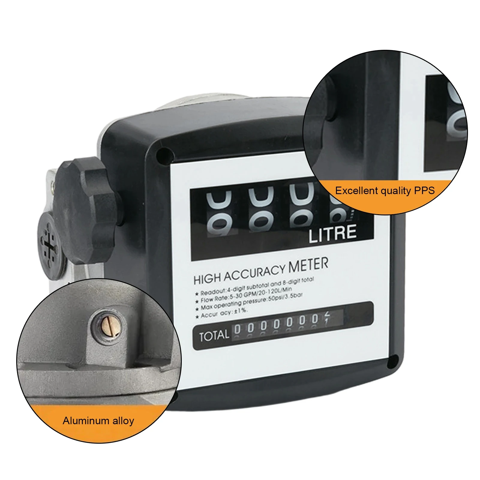 4 Digital Flow Meter 1inch High Precision Mechanical Fuel Meter Flow Sensor Coun