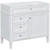 36 in Bathroom Vanity Without Sink,Modern Bathroom Storage Cabinet with 2 Drawers and a Tip-Out Drawer,Solid Wood Frame, (White) 1