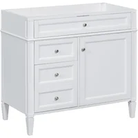 36 in Bathroom Vanity Without Sink,Modern Bathroom Storage Cabinet with 2 Drawers and a Tip-Out Drawer,Solid Wood Frame, (White) 1