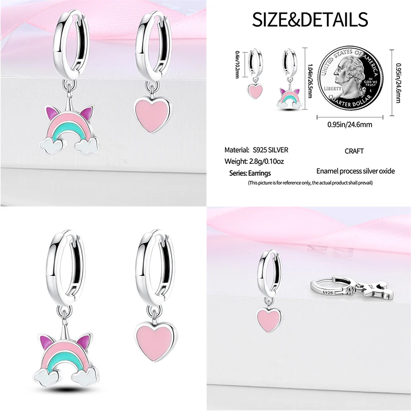 Silver Earrings Sterling Silver 925 For Women Original Charm Moon and stars Engagement Anniversary Jewelry Gift