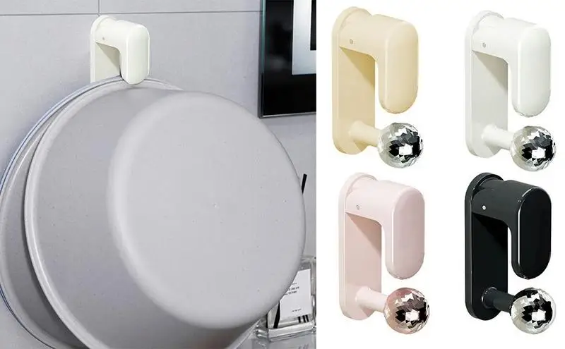 

Bathroom Washbasin Hook Punch-Free Sticky Bathroom Kitchen Traceless Washbasin Save Space Organizer Wall Mount Hook Holder