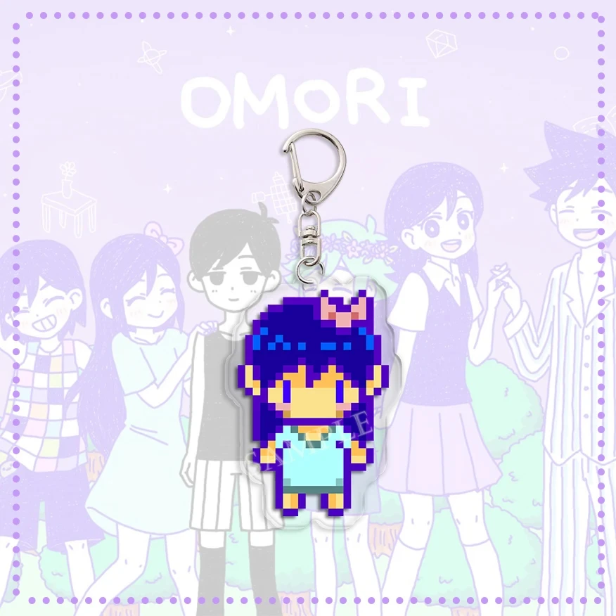 Anime Omori Pixel Schlüsselanhänger Figuren Basilikum Kel Sunny Anhänger Schlüsselanhänger Kette Zubehör Tasche Männer Frauen Geschenk Zubehör Schmuck – Detail 9