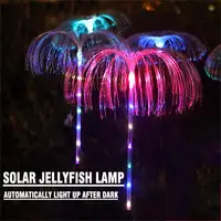 Solar Fiber Lamp Multi-color Light Changing Lights 7 Colors Firework Jellyfish Christmas Festive Garden Park Atmosphere Decor 2