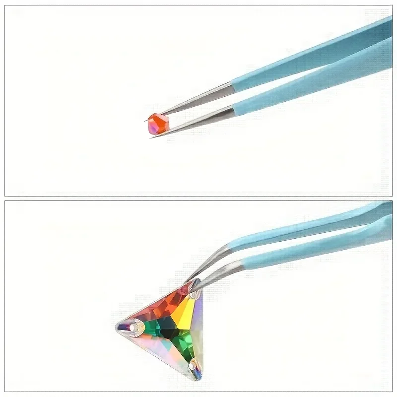 2pcs Stainless Steel Precision Tweezers Color Scrapbook Tweezers Straight and Curved Are Suitable for DIY Bead and Fine Projects