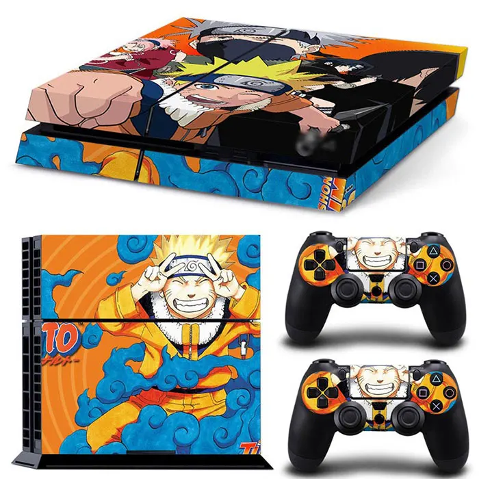 Naruto Gundam Dragon Ball Luffy Anime Vinyl Skin Sticker for PS4 Slim Console and 2 Controllers Decal Cover Game Accessories 
