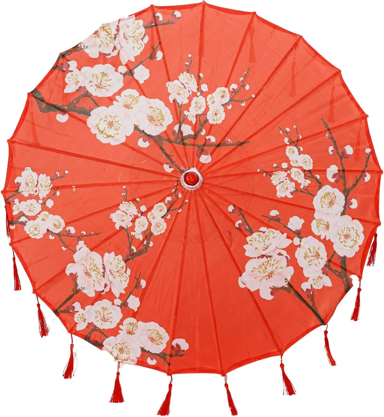 Classic Chinese Art Asian Style 33" Silk Parasol Umbrella with Tassels for Wedding Parties Photography Costumes Cosplay