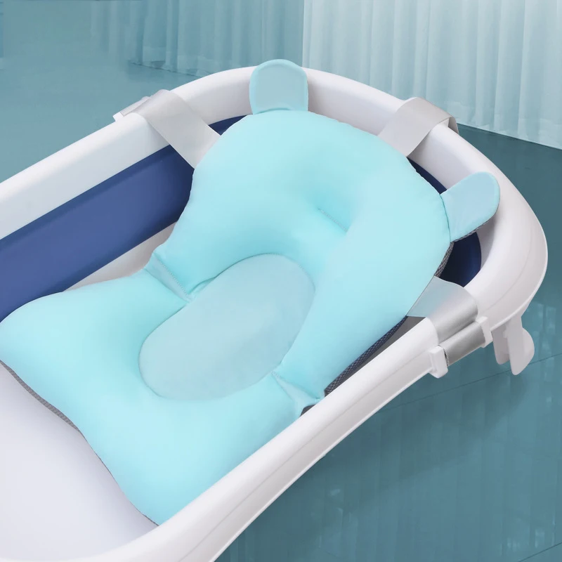 Baby Bath Seat Baby Bathtub Pad Ajustable Bath Tub Shower Cushion Newborn Support Seat Mat Portable Foldable Floating Water Pad