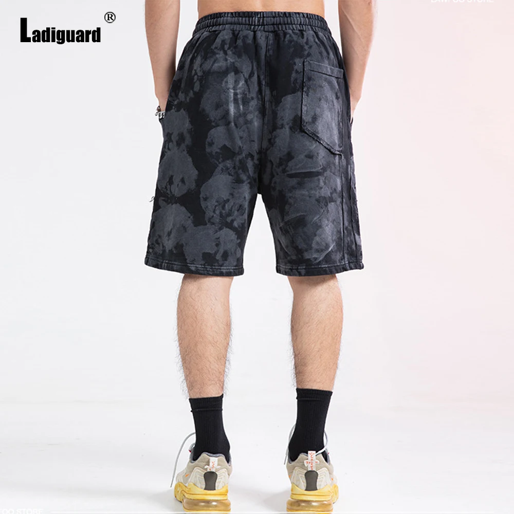 Ladiguard Men Fashion Leisure Shorts Trend 2022 Summer New Casual Stand Pocket Tie Dry Half Pants Sexy Drawstring Shorts Homme mens casual shorts