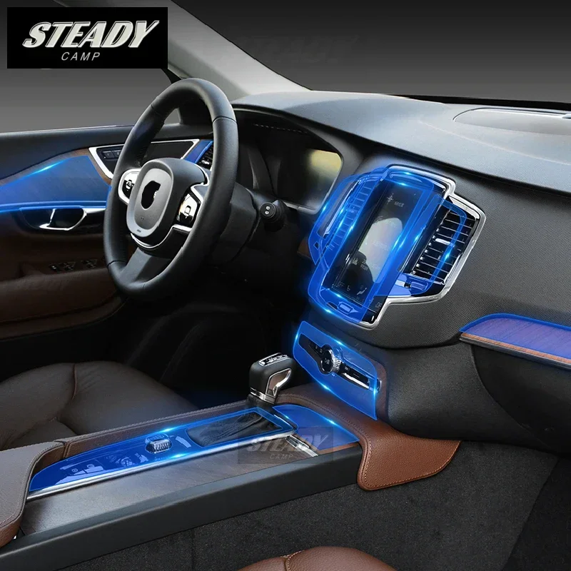 

For Volvo XC90 2015-2022 2023 Car Interior Center Console Transparent TPU Protective Film Anti-scratch Repair Accessories Refit