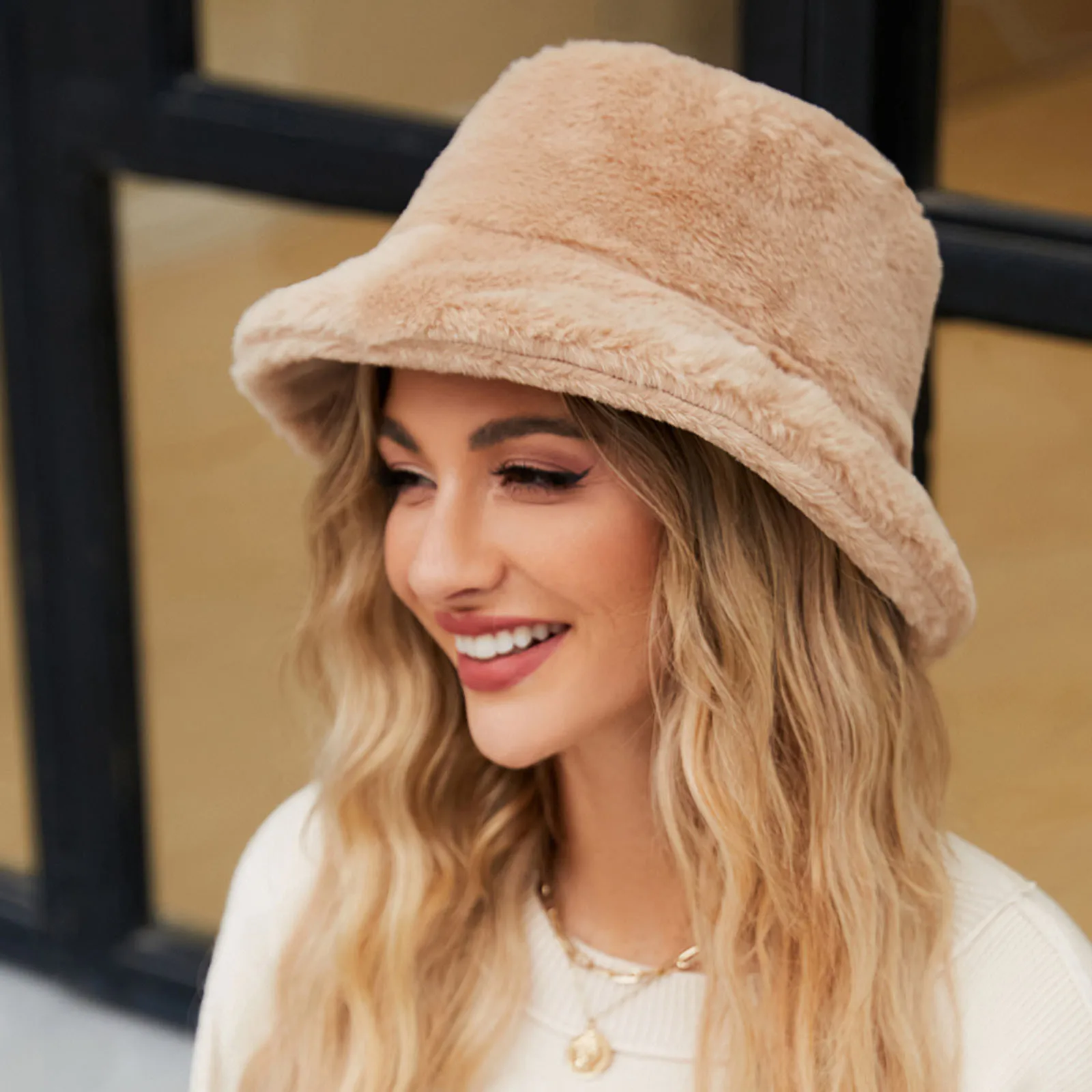 Winter Warm Bucket Hat Plush Hats For Women Solid Color Fisherman Hat Casual Shaggy Caps Bonnet Femme Hiver 5