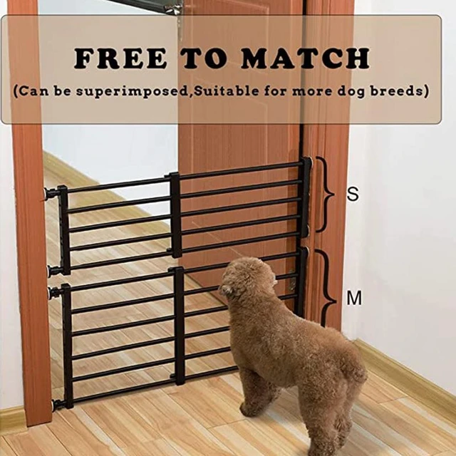 Barrera Extra ancha para perros y gatos, puerta retráctil para escaleras,  cercas de aislamiento, sin perforaciones - AliExpress