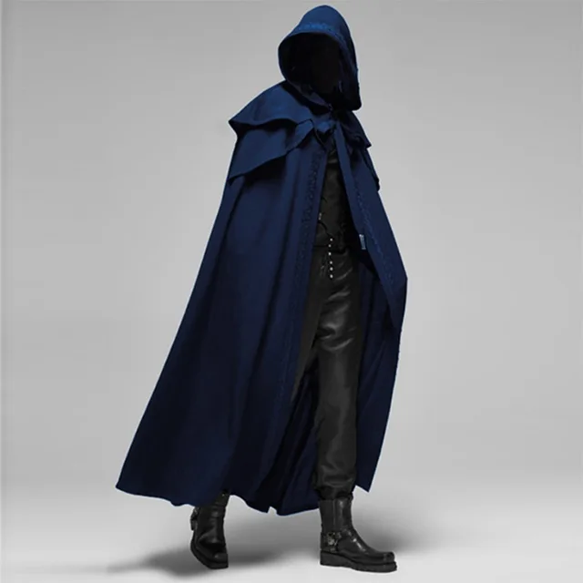 Medieval Men Cosplay Costumes Knight Pirate Prince Gothic Retro Hooded Cloak Capes Long Robes Jackets Coat Carnival Halloween 2