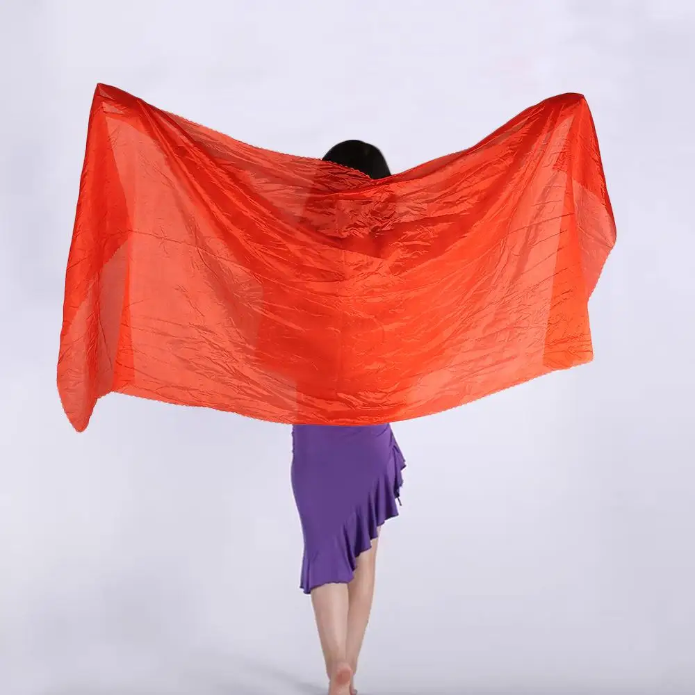 New Gradient Color Belly Dance Veils Light Texture Long Latin Belly Dance Shawls Costumes Accessories Performance Shawl