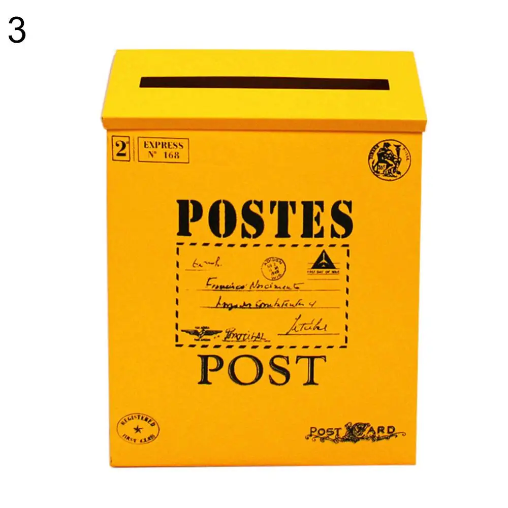 Retro Metal Wall Mounted Mailbox Bucket Newspaper Letter Box Post Garden Decor Flag Room Decor Home Accessories Caixa De Correio