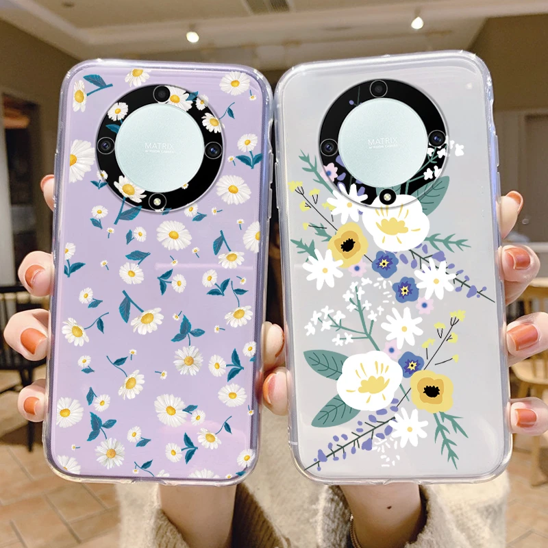 Clear Silicone TPU Phone Case with Print Design for Honor Magic 5 Lite & X9a 2023