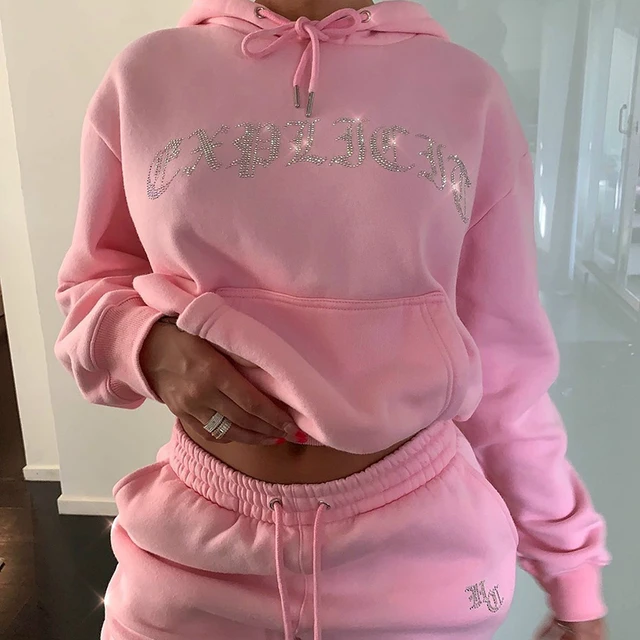 Juicy Couture Tracksuit Two Piece Pant Sets Spring Streetwear Letter  Embroidery Velvet Sweatshirt And Pants Sets