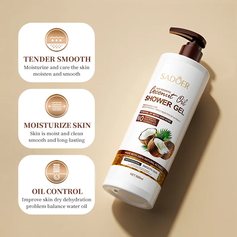 Coconut Shower Gel 500ml Amino Acid Moisturizing Fragrant Shower Milk Body Cleansers Whitening Body Wash Care