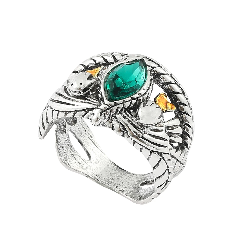 Anello del Signore di Barahir, Aragorn, Gondor, Anelli di Cristallo Verde, Creatività Cosplay, Gioielli di Personalità, Regali per Uomini - immagine 5