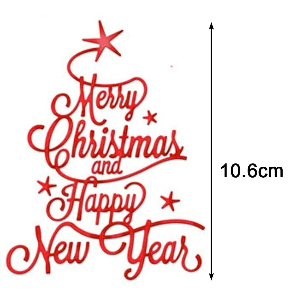 DIY Merry Christmas HAPPY NEW YEAR Cutting Dies Stencil Scrapbooking Card Making